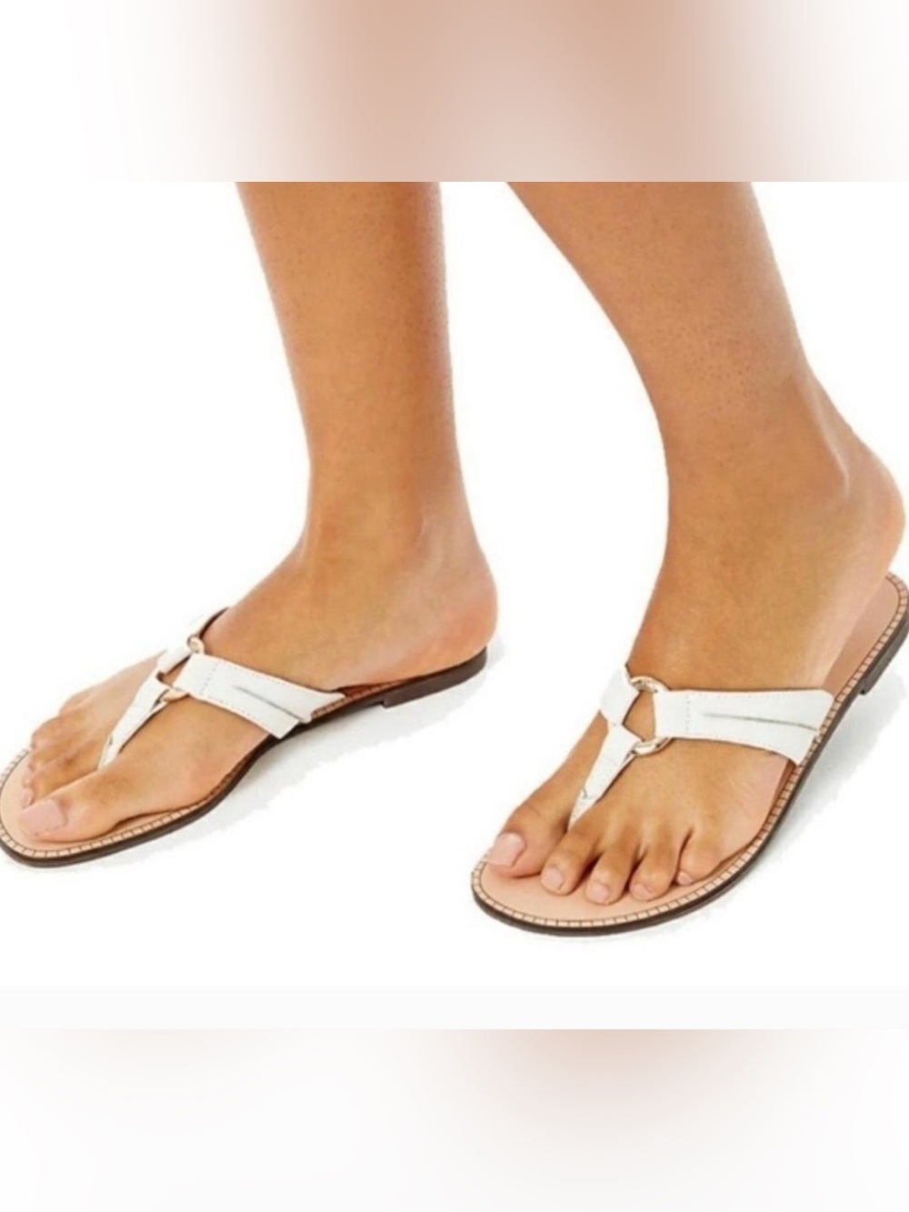 Lilly Pulitzer McKim Silver Leather Thong Sandals